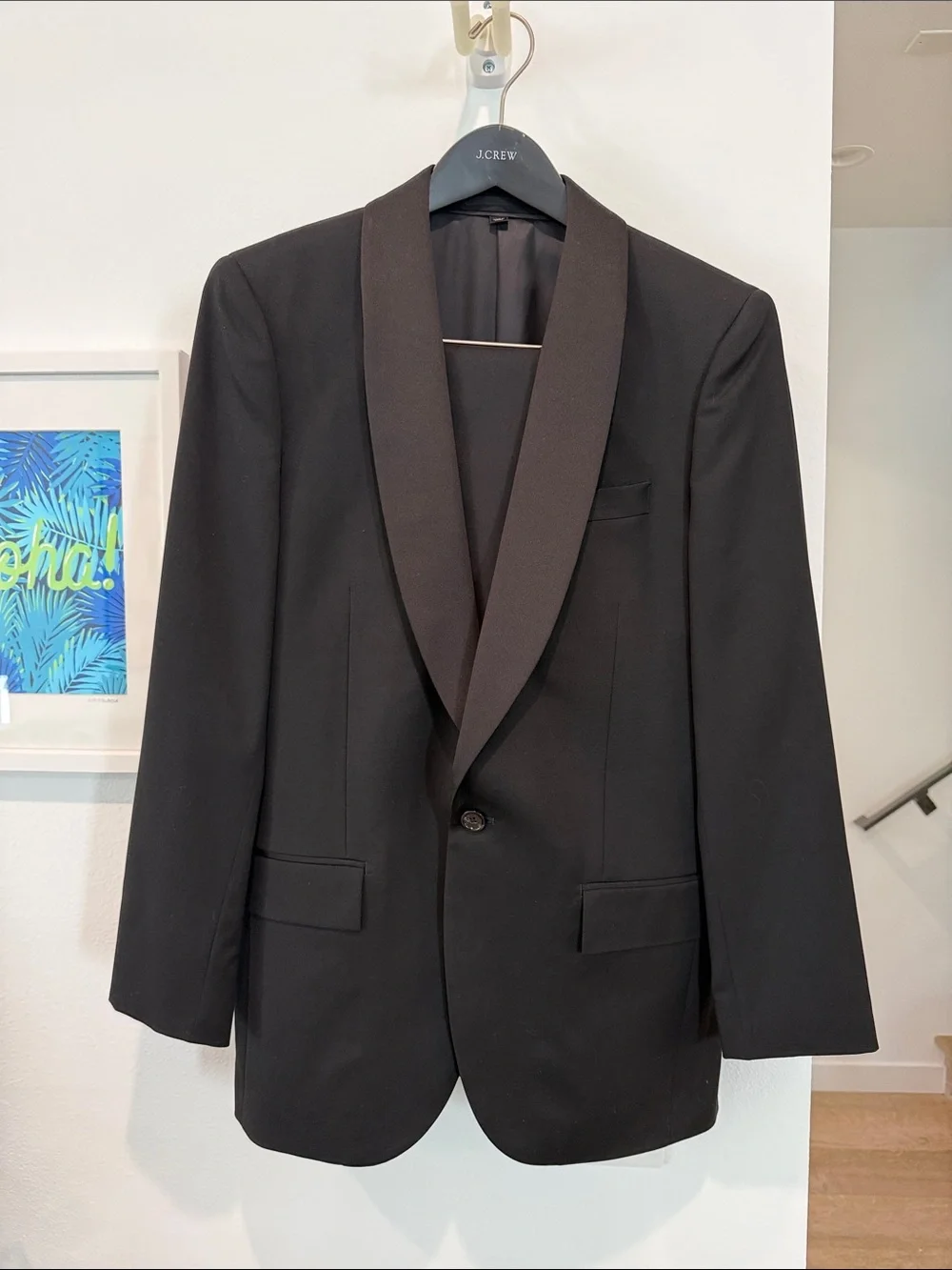 J. Crew Ludlow Black Shawl-Collar Tuxedo Jacket 36R and Tuxedo Pants 31x32